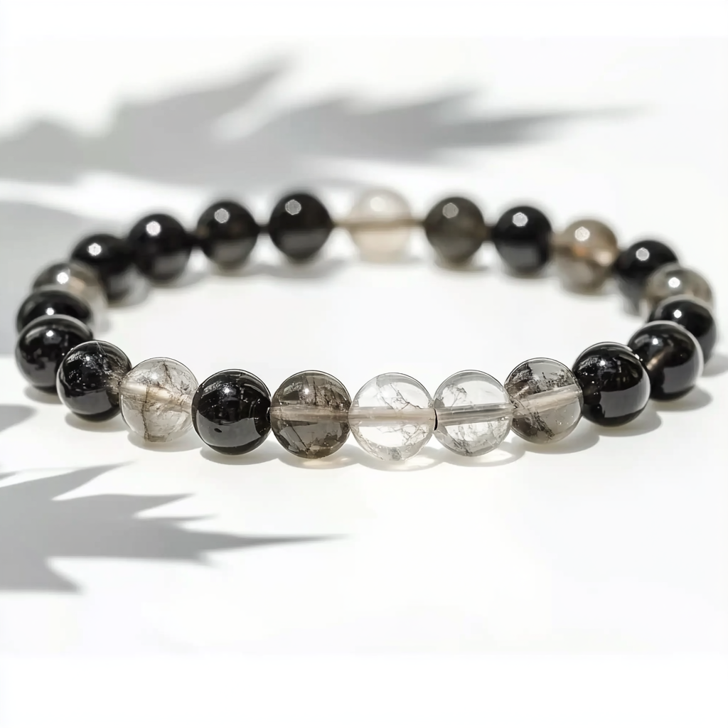 Black Rutalite Quartz Bracelet