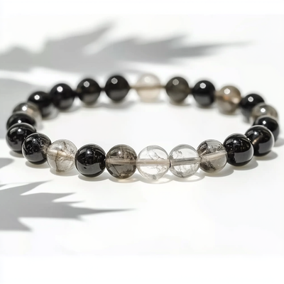 Black Rutalite Quartz Bracelet